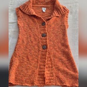 Chicos sweater vest size 1 or 8-10 orange